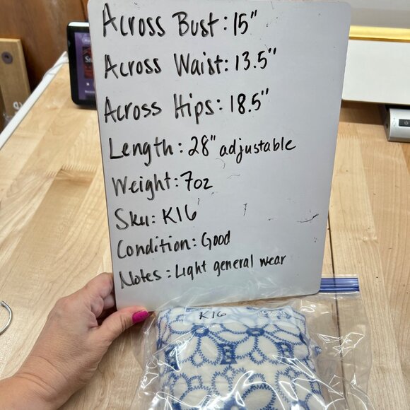 Miami Eyelet Blue White Floral Lace Tie-Strap Romper Size Medium - Picture 12 of 15